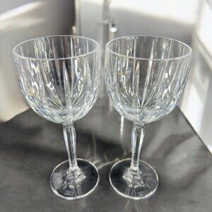Waterford Marquis Omega Large Heavy Clear Crystal 2 Glass Goblet Drinking‎ Cups